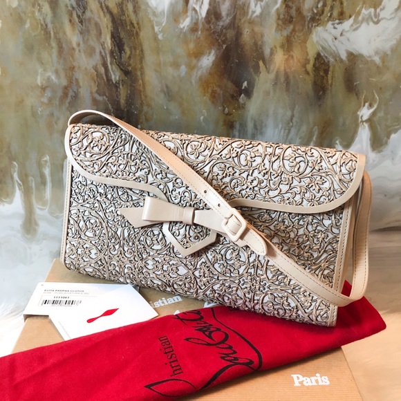 Christian Louboutin Handbags - Christian Louboutin Laser Cut Evita Pampas Clutch